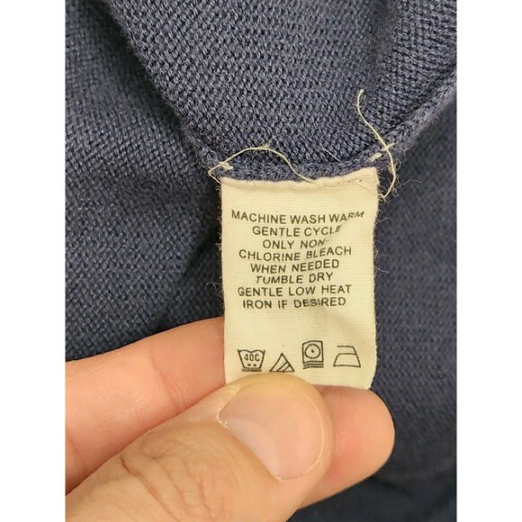 GH Bass Cardigan Sweater Men's 2XL Blue 100% Cotton Classic Preppy Grandpa - Picture 5 of 6